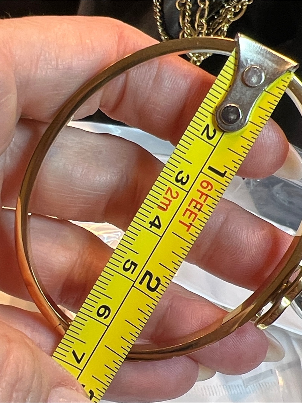 Gold-Tone Bracelet with White Enamel CC Logo - Picture 7 of 8